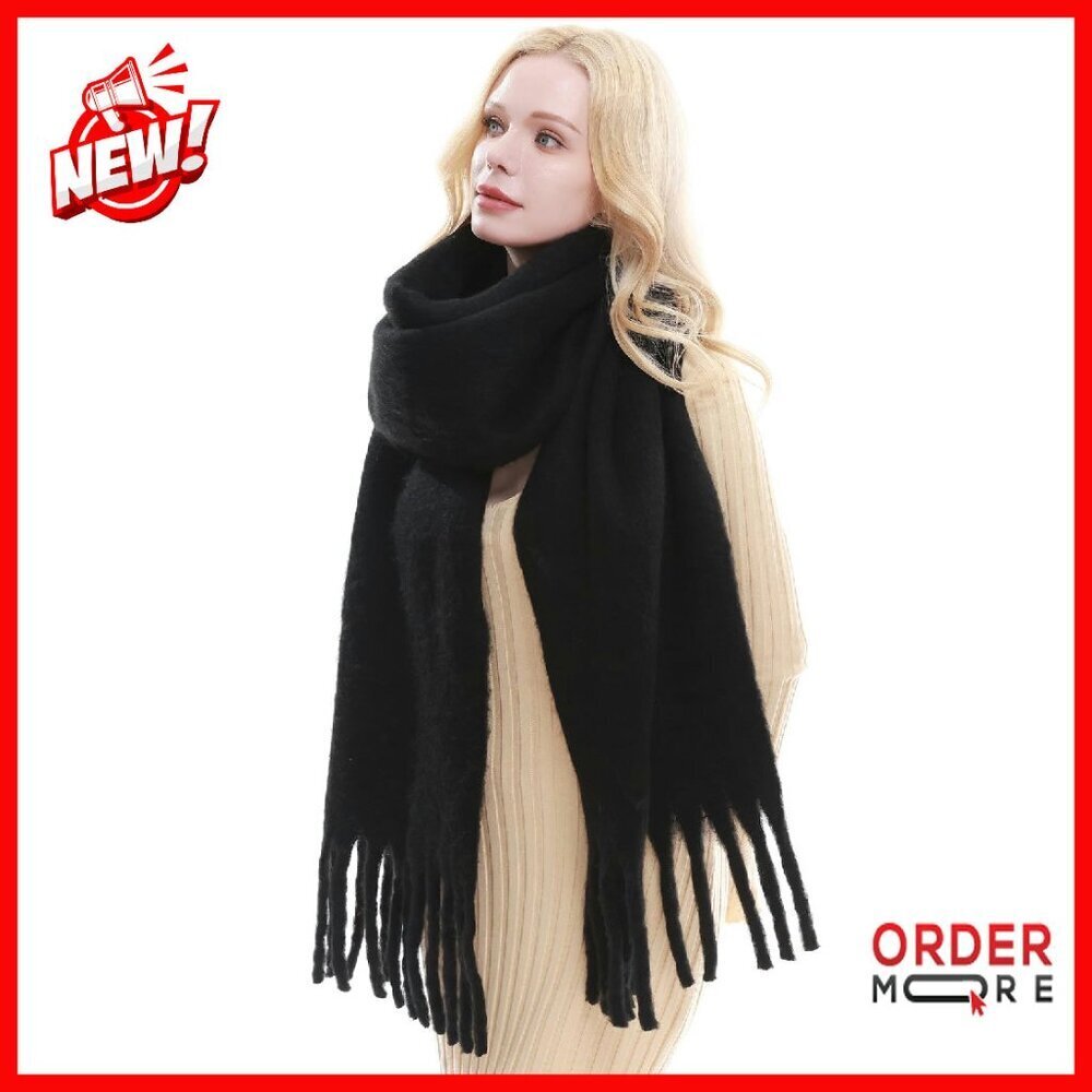 Oversized Chunky Winter Scarf - Thick Warm Blanket Shawl - 95" x 16"